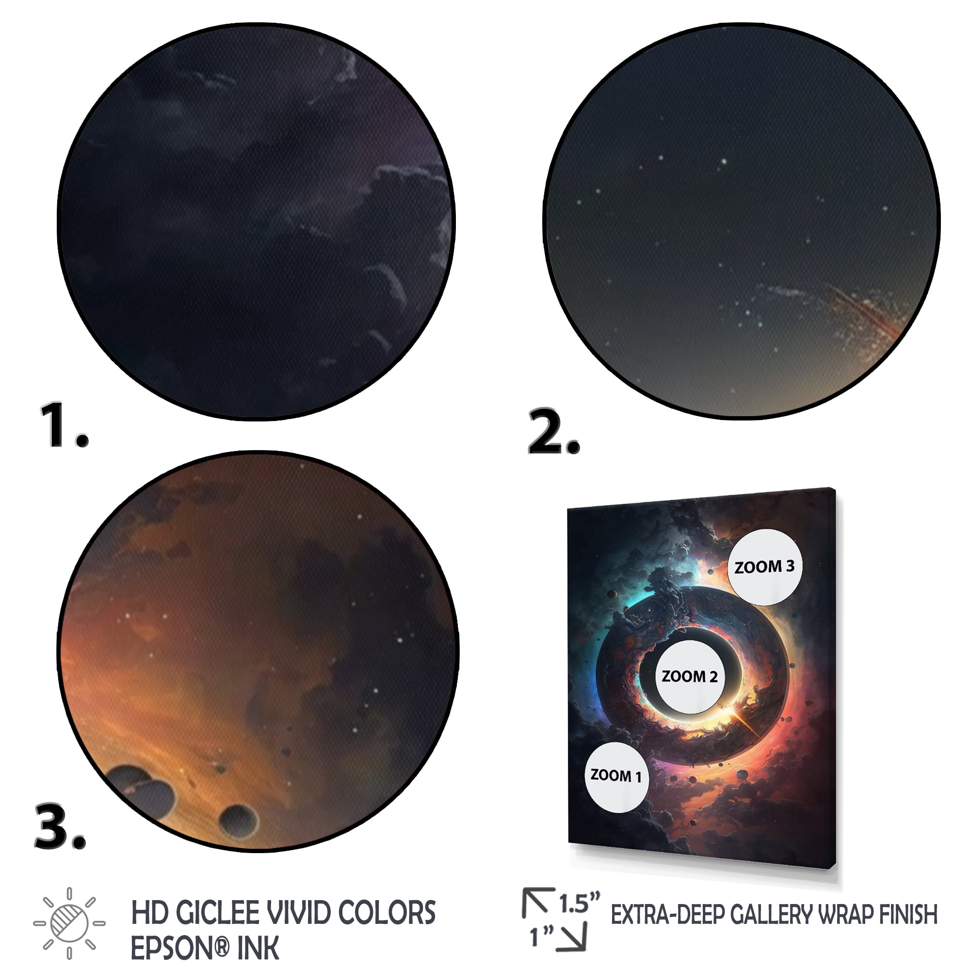 Designart Deep Space Planet Fusion VI Canvas Wall Art