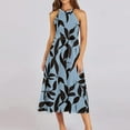 thumbnail image 2 of WULMLEO Below The Knee Party Pretty Dresses Ladies Summers Tanks Halter Neck Evening Dresses Women Soft Comfort Blue XL, 2 of 6