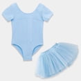 thumbnail image 2 of ‌LYMAYTER Toddler Girls Short Sleeve Lace Ballet Tutu for 3Y-11Y Leotard Ballerina Outfit for Dance Class‌, 2 of 8