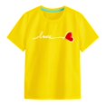 thumbnail image 6 of Linfrsh Girls Boys Summer Tops Trendy Short Sleeve T-Shirt Casual Crew Neck Daily Shirt for Kids Toddler Children Cute Graphic Print Tee Blouse Yellow,3-4 t, 6 of 6