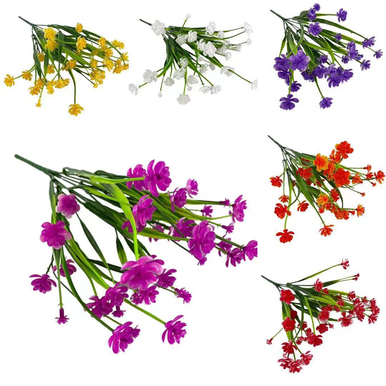 DGROEE 4 Bunch Artificial Flowers Fake Aquatic Plants Bouquet 7 Head