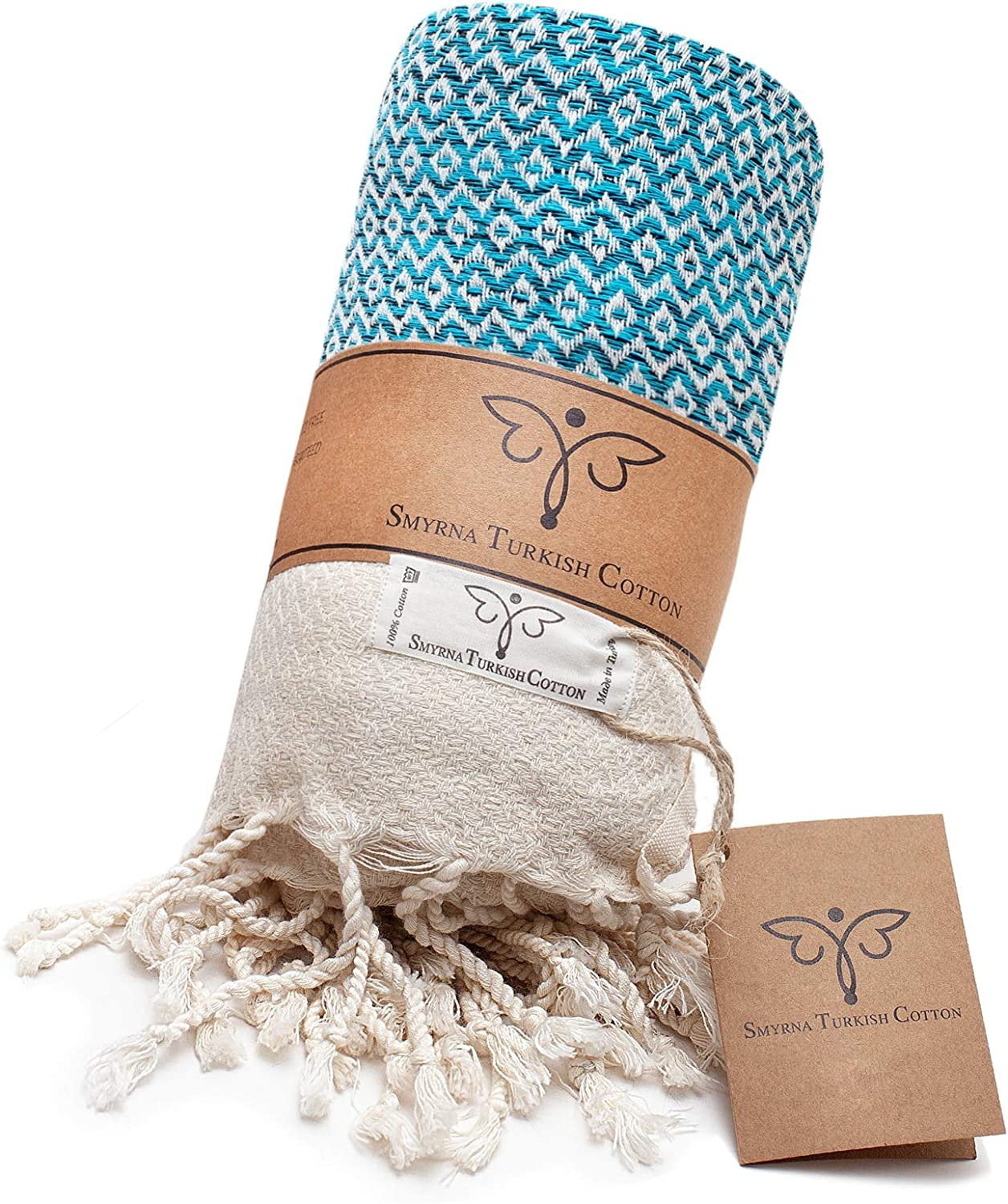 SMYRNA TURKISH COTTON Herringbone Series Hand Towels-Set of 2