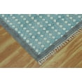 thumbnail image 5 of Casavani Handmade Blue Cotton Dhurrie Square Dining Room Carpets Home Decor Kilim 7x7 feet, 5 of 5