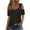 Black, variant on Jsaierl Cold Shoulder Tops for Women 2025 Summer Hollow Out Eyelet Short Sleeve T Shirts Going Out Blouses Ladies Tunic