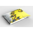 thumbnail image 2 of Ambesonne Modern Pillow Sham 2 Pack, Trippy Seahorse Pattern, 26"x20", Earth Yellow Blue, 2 of 3