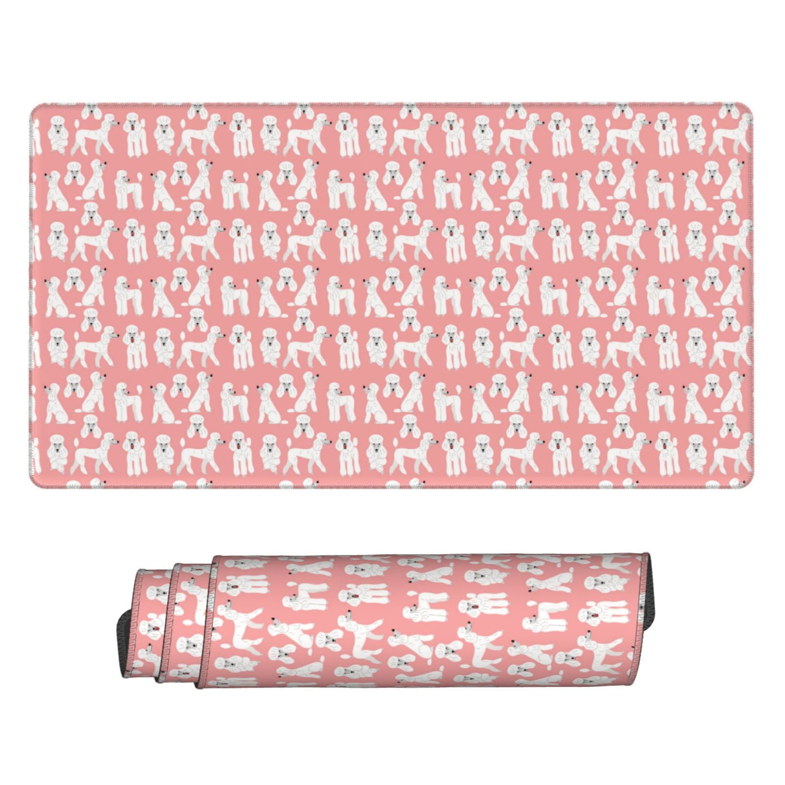 Kdxio Cute Poodle Dog Print Large Gaming Mouse Pad,Non-Slip Base,Water Resist Keyboard Pad for Gamer,Office & Home,29.5 x 15.8 in