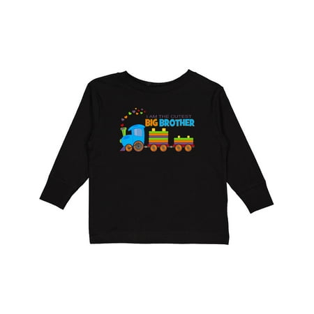 

Inktastic I Am the Cutest Big Brother - Train Gift Toddler Boy Girl Long Sleeve T-Shirt