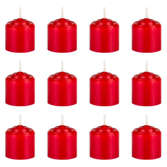 Mega Candles 12 pcs Unscented Red Votive Candle, Hand Poured Wax Candles 10 Hours 1.38 Inch x 1.5 Inch, Home Décor, Wedding Receptions, Baby Showers, Birthdays, Celebrations, Party Favors & More