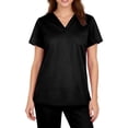 thumbnail image 4 of WULMLEO V Neck T Shirts for Women, Athletic Short Sleeve Workout Top, UV Sun Protection, Quick Dry Moisture Wicking Shirts for Women Black S, 4 of 4