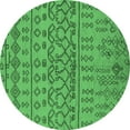 thumbnail image 1 of Ahgly Company Indoor Round Solid Emerald Green Modern Area Rugs, 3' Round, 1 of 4