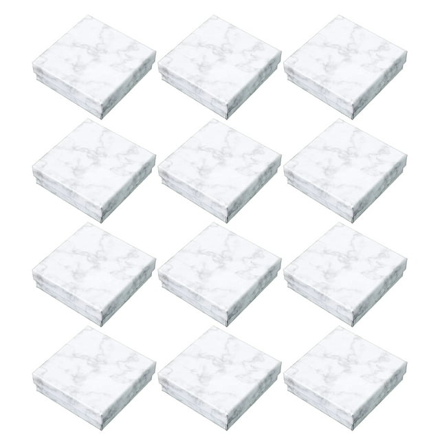 Miangastore 12Pcs Marble Pattern Cardboard Box Jewelry Box for Necklaces Bracelets Earrings
