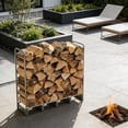 thumbnail image 2 of QinaQin 8FT Steel Firewood Rack with Waterproof Cover, Black, 2 of 7