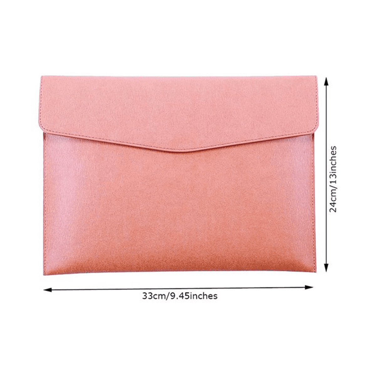 Dossier en Cuir PU A4 Porte Documents Portefeuille Impermeable Enveloppe avec Fermeture a Pression Rose