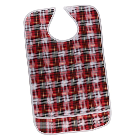 Babero para adultos con cubremigas - Ropa impermeable con estampado de cuadros para la hora de comer 50x90cm