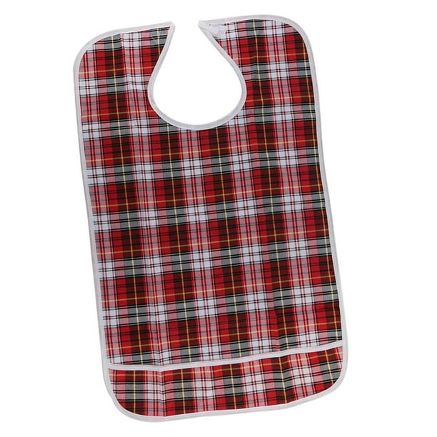 Babero para adultos con cubremigas - Ropa impermeable con estampado de cuadros para la hora de comer 50x90cm