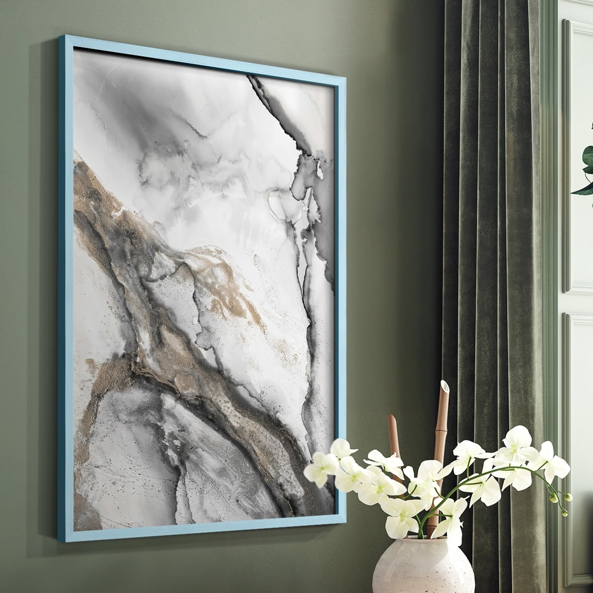 Abstract Ink Fantasy II in Paper Solid Wood 11 x 14 Framed Print