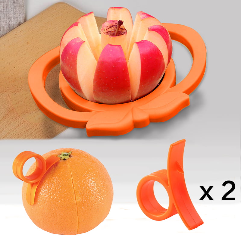 GLiving 2PCS Orange Peeler Tool, Slicer Opener Lemon Cutter Citrus Fruit  Skin Remover