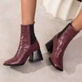 thumbnail image 5 of Gyexs Ankle Boots for Women Dressy Ankle Cowboy Boots Low Heel Western Cowboy Boots Zipper Casual Short Ankle Booties Z04 Size 8.5, 5 of 9