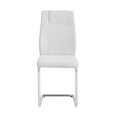 thumbnail image 6 of Modern Dining Chairs with PU Leather Padded Seat Dining Living Room Chairs Upholstered Chair with Metal Legs Design for Kitchen, Living, Bedroom, Dining Room Side Chairs Set of 6 (White+PU ), 6 of 8