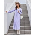 thumbnail image 5 of Avidlove Women's Long Sleeve Nightgown Long Sleepshirts Henley Sleep Dress Full Length Sleepwear, 5 of 6