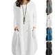 thumbnail image 4 of Vestido de moda para mujer, vestido de manga larga con bolsillos, vestido de cuello redondo para mujer, probado profesionalmente, 4 of 6