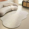 thumbnail image 1 of Area Rug, Irregular Shaped Rug for Living Room, Washable Rug, Non Slip Floor Carpet, Low Pile Soft Rug for Bedroom Dining Room Abstract Minimalist Carpets for Home Decoration, Bedside Rug(Milk White,7, 1 of 7