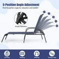 thumbnail image 2 of Gymax 2 Pcs Chaise Longue Inclinable Réglable avec Accoudoirs pour Patio Bleu Marine, 2 of 5