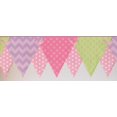 thumbnail image 2 of Papier Peint Abstrait Rose Violet Vert Triangles Bord Géométrique, Rouleau 15' x 8", 2 of 3