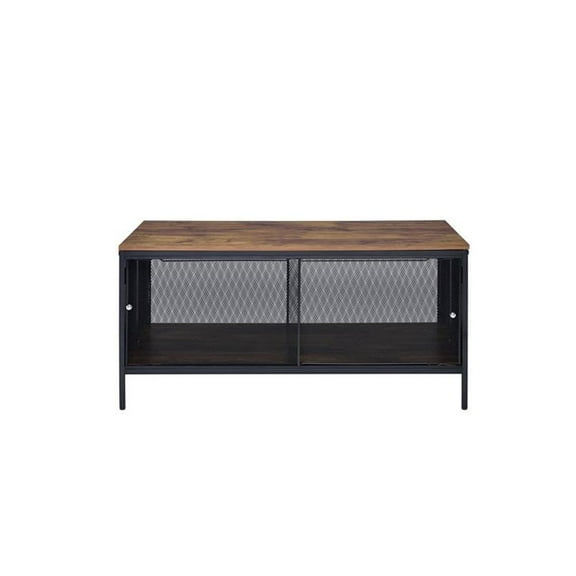 Bowery Hill Contemporary Coffee Table in Antique Oak and Black