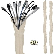otnbgsr Fabric Zipper Cord & Chain Cover, Decorative Cable Management,Beige 4ft/6ft available