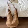 thumbnail image 2 of Straw Beach Bag for Women - Handmade Raffia Woven Tote Handbag, Summer Mesh Beach Purse for Vacation Holiday, 2 of 7