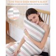 thumbnail image 5 of Pink Grey Striped Pillow Cases Body Size, Smooth Satin Pillowcase for Hair and Skin, Geometric Vertical Stripes Minimalist Decorative Cooling Bed Pillow Covers with Zipper, 20x54 Inches, 5 of 5