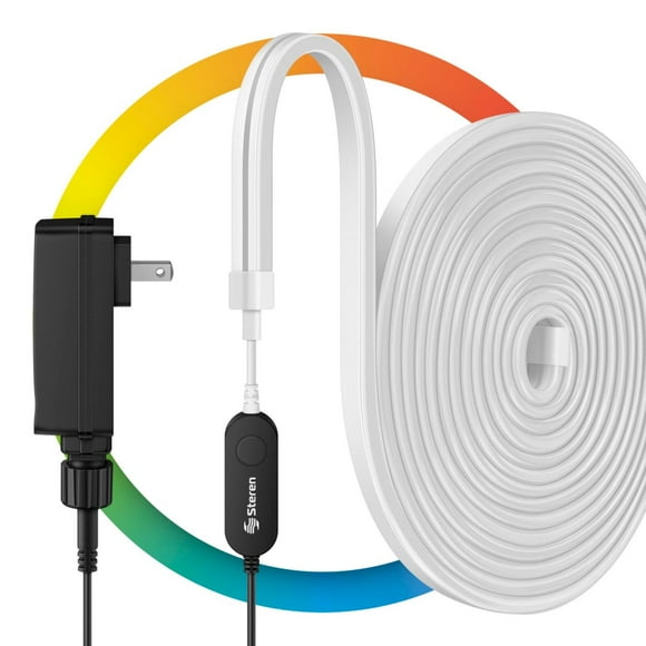 Tira LED Neón Wi-Fi multicolor RGB de 5 metros para exterior blanco Grande