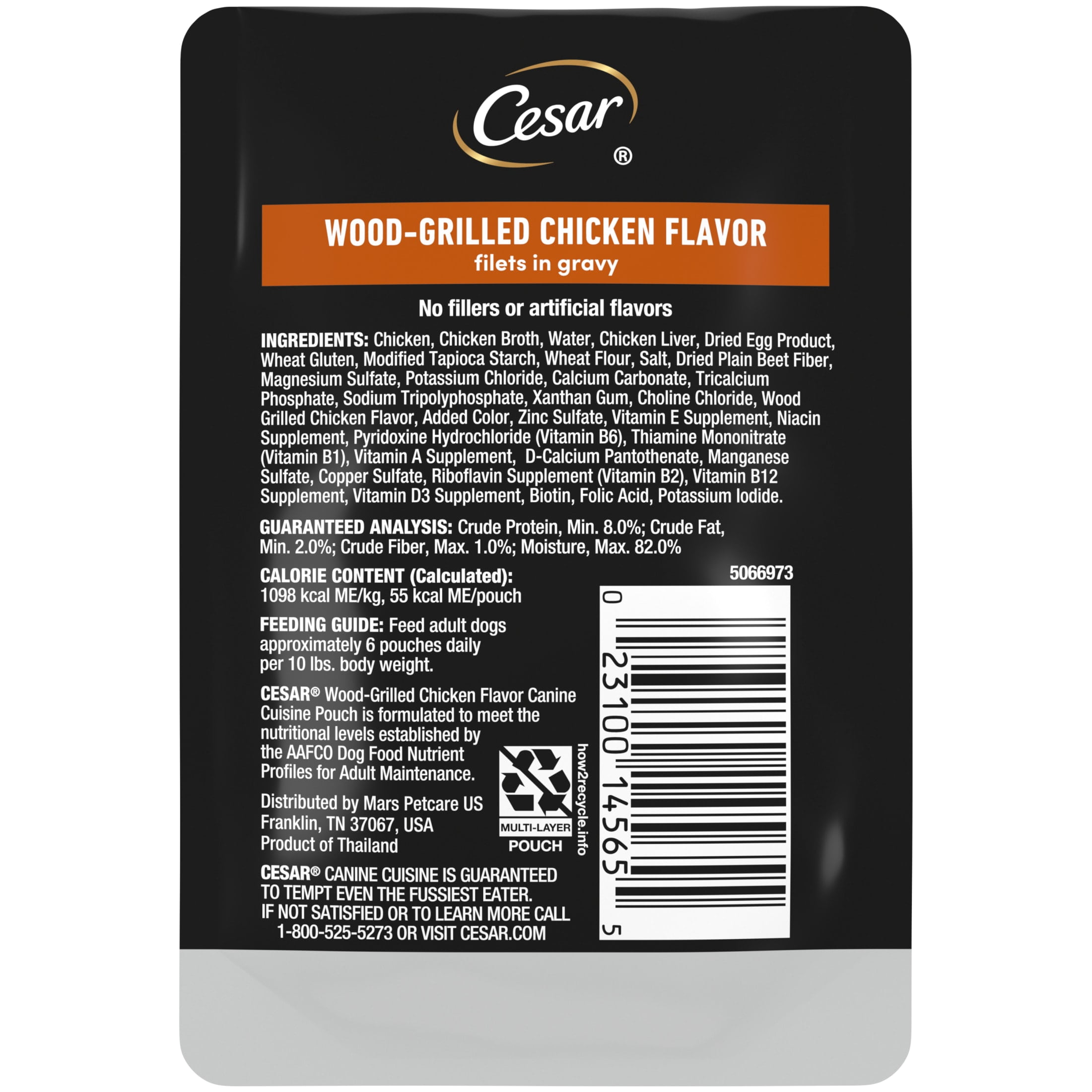 Cesar Filets in Gravy Wood-Grilled Chicken Flavor Wet Dog Food, 1.76-oz Mini-Pouches