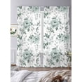 thumbnail image 3 of Teal Spring Floral Sheer Curtains 96 Inch Length 2 Panels Set, Pastoral Flowers Watercolor Voile Window Treatment Semi Sheer Long Curtains Drapes for Bedroom/Living Room/Kitchen 52"x96"x2, 3 of 7
