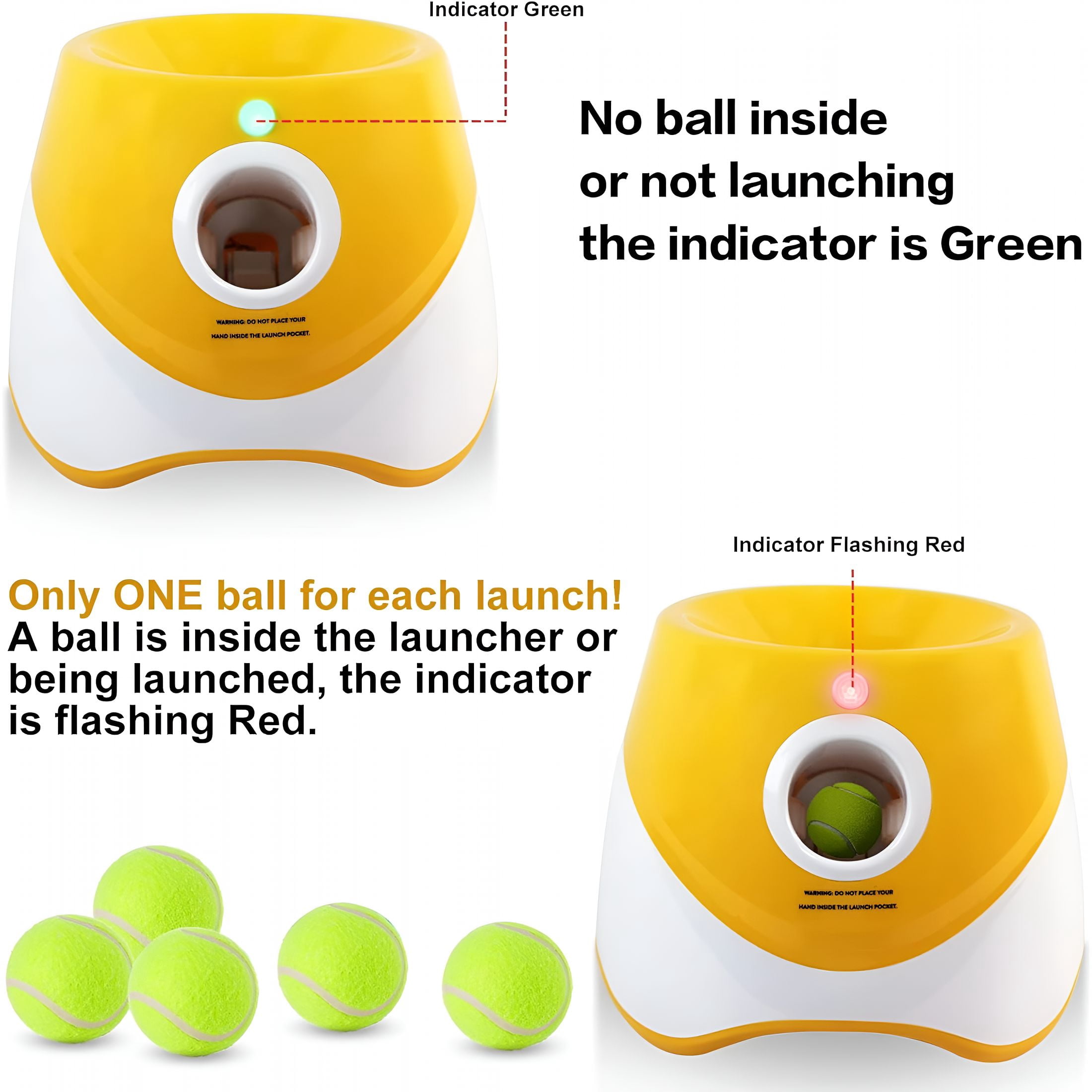 BESTSKY Automatic Ball Launcher for Small and Medium Dogs, USB Rechargeable Ball Thrower, 10-30 Ft, IndoorOutdoor Tennis Ball Thrower, 3PCS Mini Tennis Balls Included