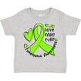 thumbnail image 3 of Inktastic Love, Care, Cure Lymphoma Awareness Lime Green Ribbon Hearts Boys or Girls Toddler T-Shirt, 3 of 5