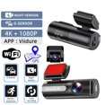 thumbnail image 4 of ACCEO Dash Cam UHD 4K para coche Cámara de visión nocturna con GPS WiFi CAR DVR Lente dual 4K frontal y cámara trasera 1080P Estacionamiento 24 horas, 4 of 5