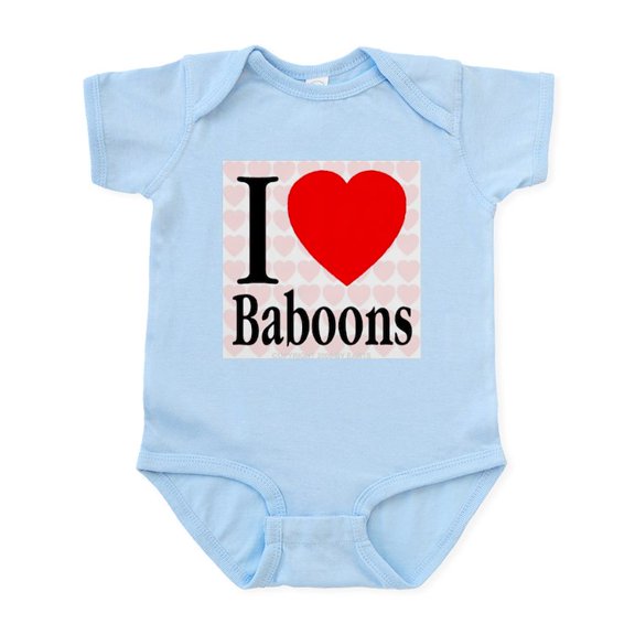 CafePress - I Love Baboons Infant Creeper - Baby Light Bodysuit, Size Newborn - 24 Months