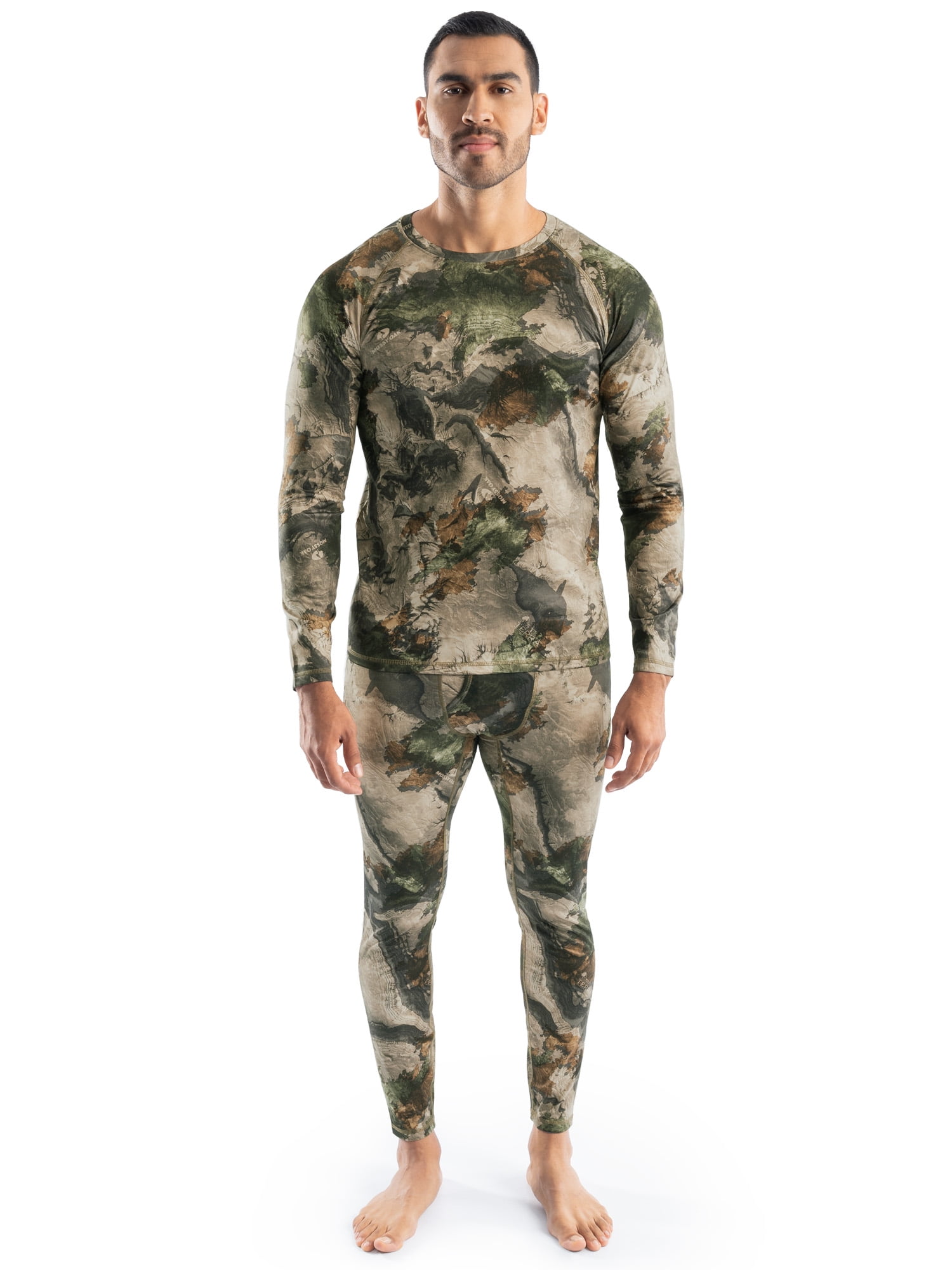 Mossy Oak Men's Heavyweight Fleece Base Layer Thermal Shirt, Mossy Oak Terra Gila, XL