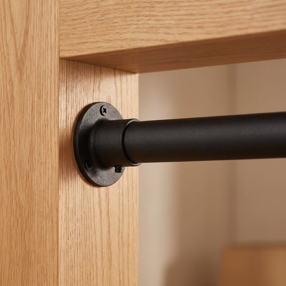 STOBOK Black Extendable Closet Rod Heavy Duty Metal for Home Closet Organizer