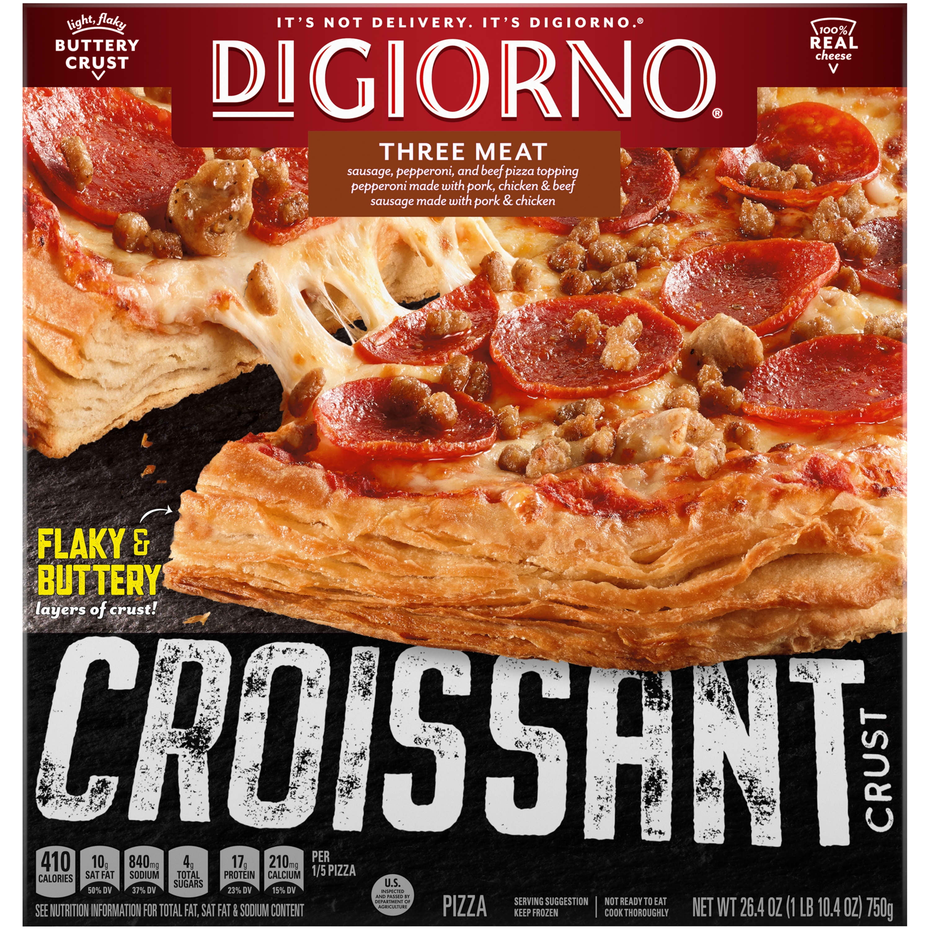 DIGIORNO Three Meat Frozen Pizza on a Croissant Crust 26.4 oz