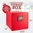 thumbnail image 4 of Hold N' Storage Christmas Ornament Storage Box with Dividers and Handles, Stores up to 96 - 3" Ornaments - Red, 4 of 8