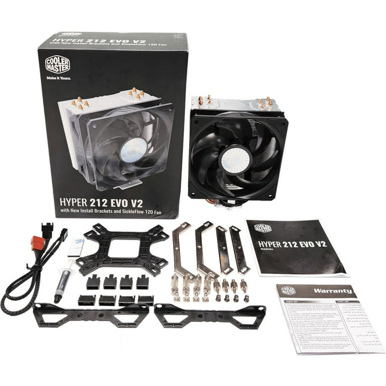 Cooler Master Hyper 212 EVO V2 CPU Air Cooler with SickleFlow 120, PWM Fan,  Direct Contact Technology, 4 copper Heat Pipes for AMD Ryzen/Intel  LGA1200/1151 LGA 1700 Compatible 