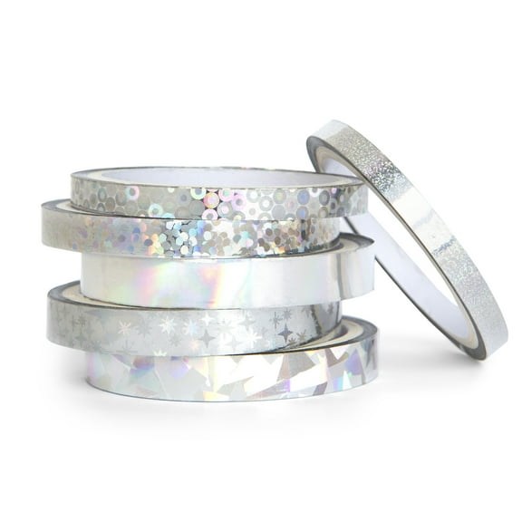 Holographic Foil Washi Tapes by Recollections - Decorative Craft Tape for Scrapbooking - Journaling - DIY Projects & Gift Wrapping - 6 Rolls