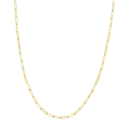 SZUL Women's 14K Solid Yellow Gold Paperclip Necklace - 18 inch