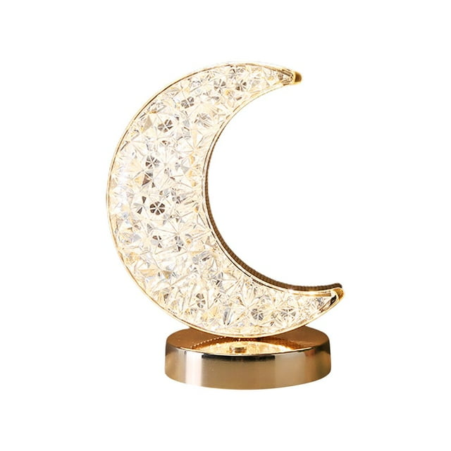 Cute Star Moon Atmosphere Lamp Touch Sensor 3 Color Gold Usb Rechargeable Bedroom Star Night Light