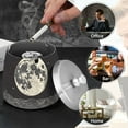 thumbnail image 4 of Yayeee Ashtray with Lid for Cigarette Smokeless Stainless Steel Home Ash Holder, Beige Moon, 4 of 7