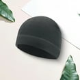 thumbnail image 3 of Warm Beanie for Men Women Cuffed Thick Fleece Winter Hat Elastic Skull Cap for Winter Outdoor Running Riding Skiing-Dark Gray, 3 of 8