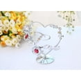 thumbnail image 3 of Matashi 24K New Year's Gift Gold Plated Crystal Studded Double Heart with Banner Ornament (Silver Love with Red Crystals), 3 of 4